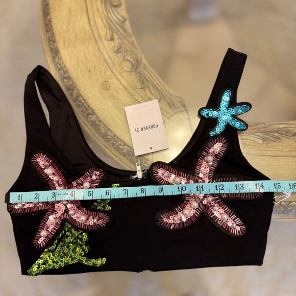 Forever 21 Sequin Shell Mermaid Collection Mini Skirt XS and Top Size S NWT - Picture 8 of 12